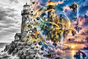 MindArt 012 Lighthouse transiton to abstract