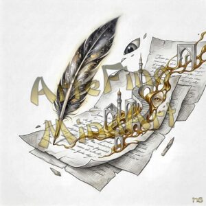 MindArt 3002 Glowing quill writing on parchment